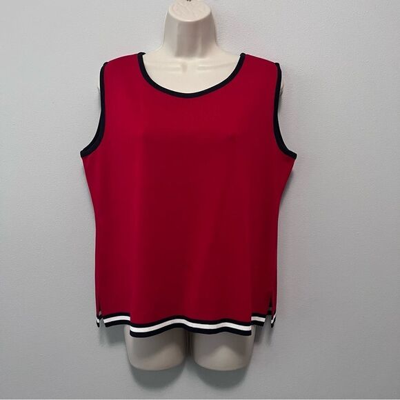 Exclusively Misook Red Sleeveless Top Size L - Picture 1 of 5